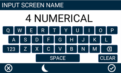 Input Screen Name Keypad from VBOX Touch MFD App.