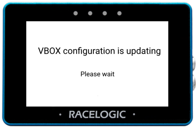 MFD Touch displaying the "VBOX Configuration is updating" screen.