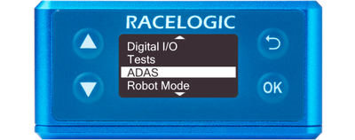 Illustration of VBOX 3iS showing the main menu with ADAS highlighted.