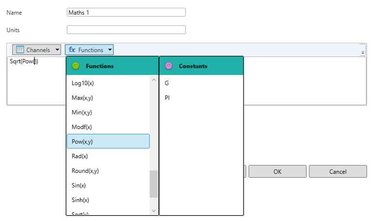 Screenshot of creating a new maths channel for Combo G.