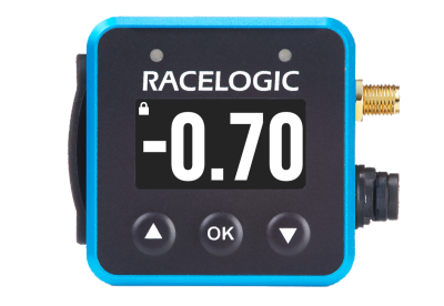 Mini LapTimer with -0.70 on the Predictive Lap Timing display and both LEDs off.