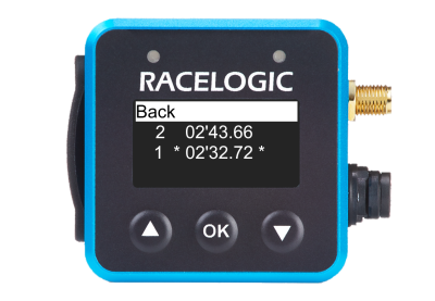 Mini LapTimer showing the stored Lap Times.