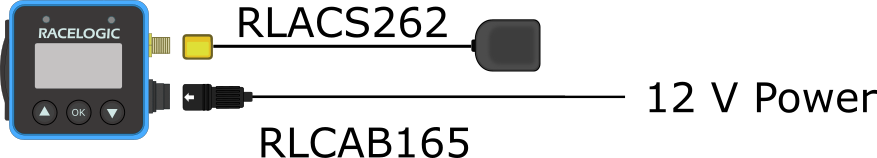 Hardware Connection for using the VBOX Mini LapTimer as a standalone LapTimer device connected to the GNSS antenna and .