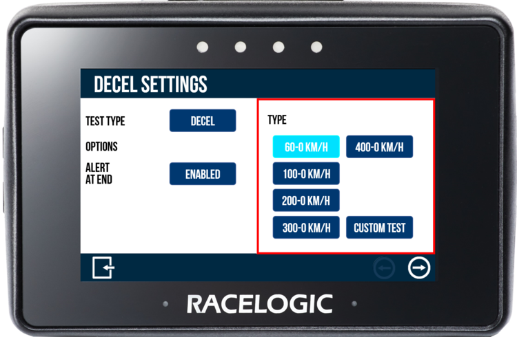 PB Touch Decel Settings Choose