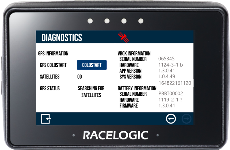 Performance Box Touch displaying the Diagnostics screen.