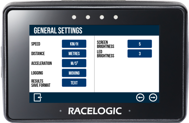 Performance Box Touch displaying the General Settings screen.