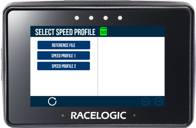 Performance Box Touch displaying the Speed Profile selection screen on startup.