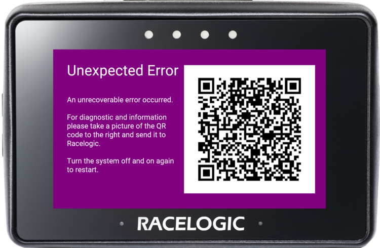 Performance Box Touch displaying Unexpected Error screen. 