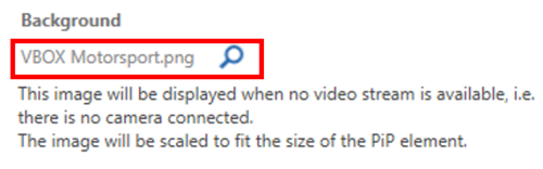 Screenshot of the Background setting with the selected file highlighted.