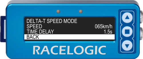 PLT Settings - Delta-T Speed Mode Sub-Menu - Back Highlighted