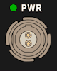 GIF of a flashing green PWR LED. 