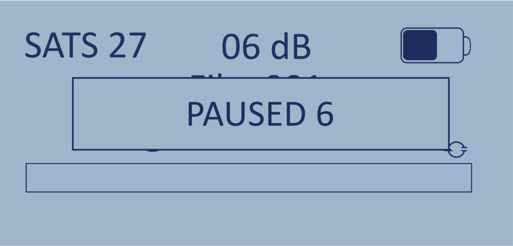 Screenshot of a LabSat 4 replaying a scenario file when paused between replays.