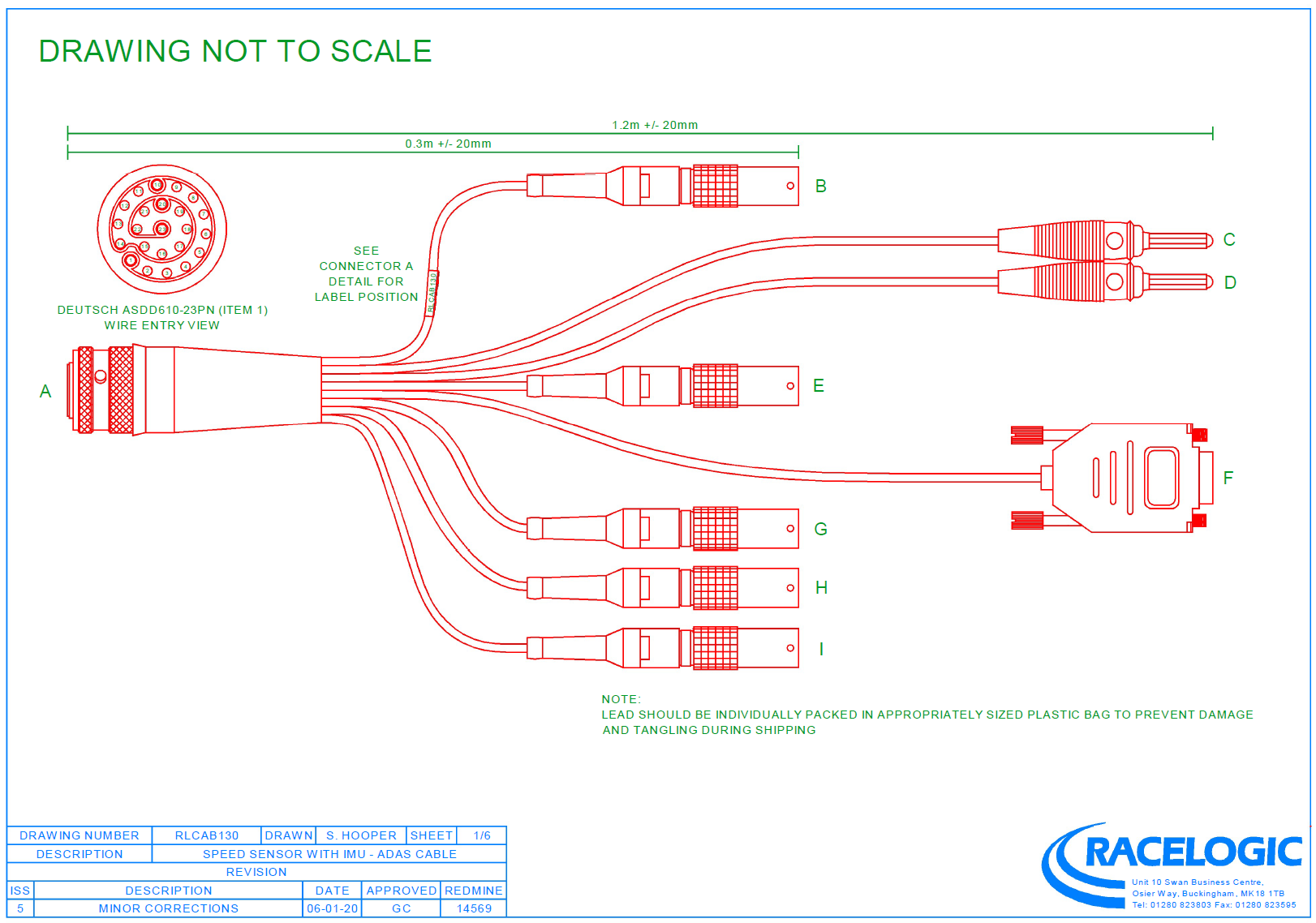 RLCAB130 Cable drawing - screenshot