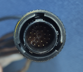 Photo of the connector on a cable loom.