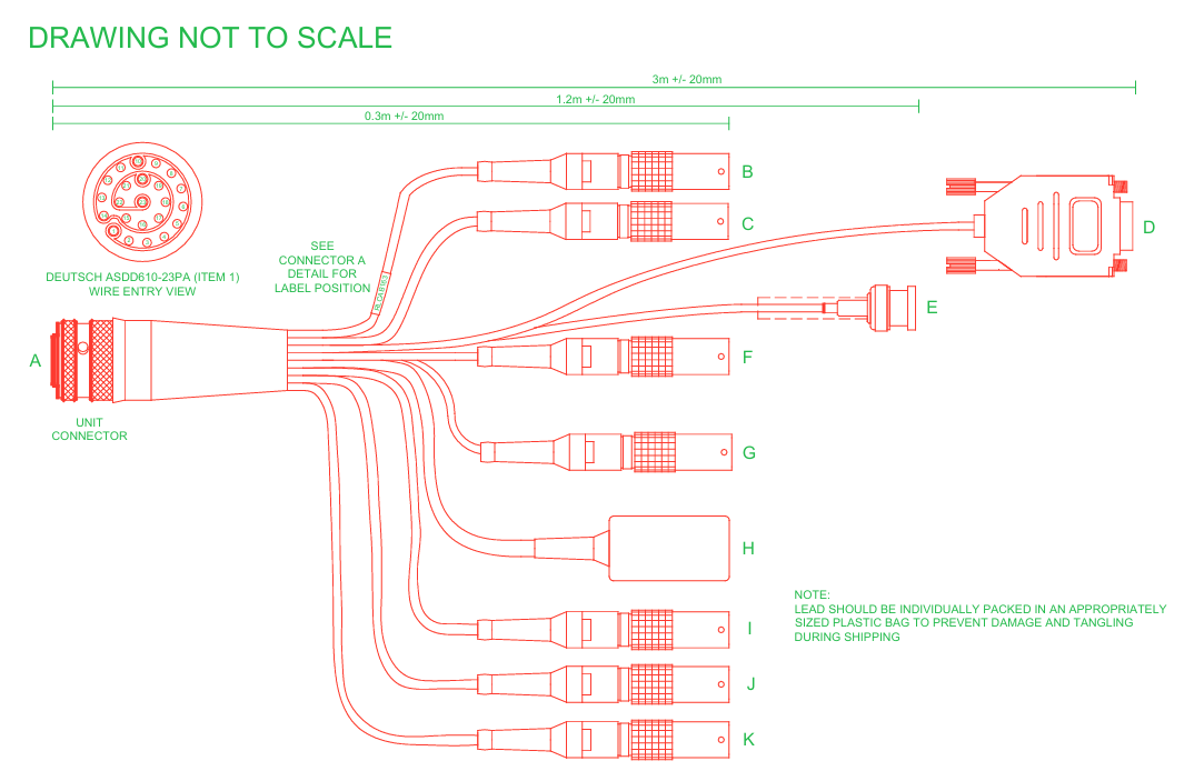 Cable drawing of RLCAB163.