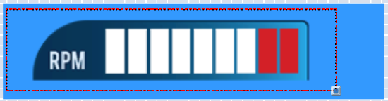Image showing elements over the top of a blue rectangle.