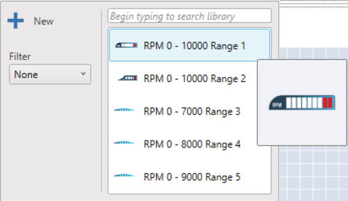 Screenshot of the Range menu.