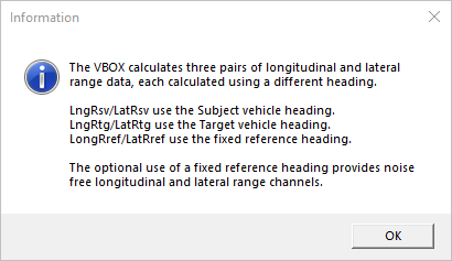 Screenshot of the Reference Heading information popup.