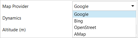 Screenshot of the Map Provider options.