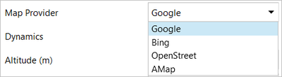 Screenshot of the Map Provider options.