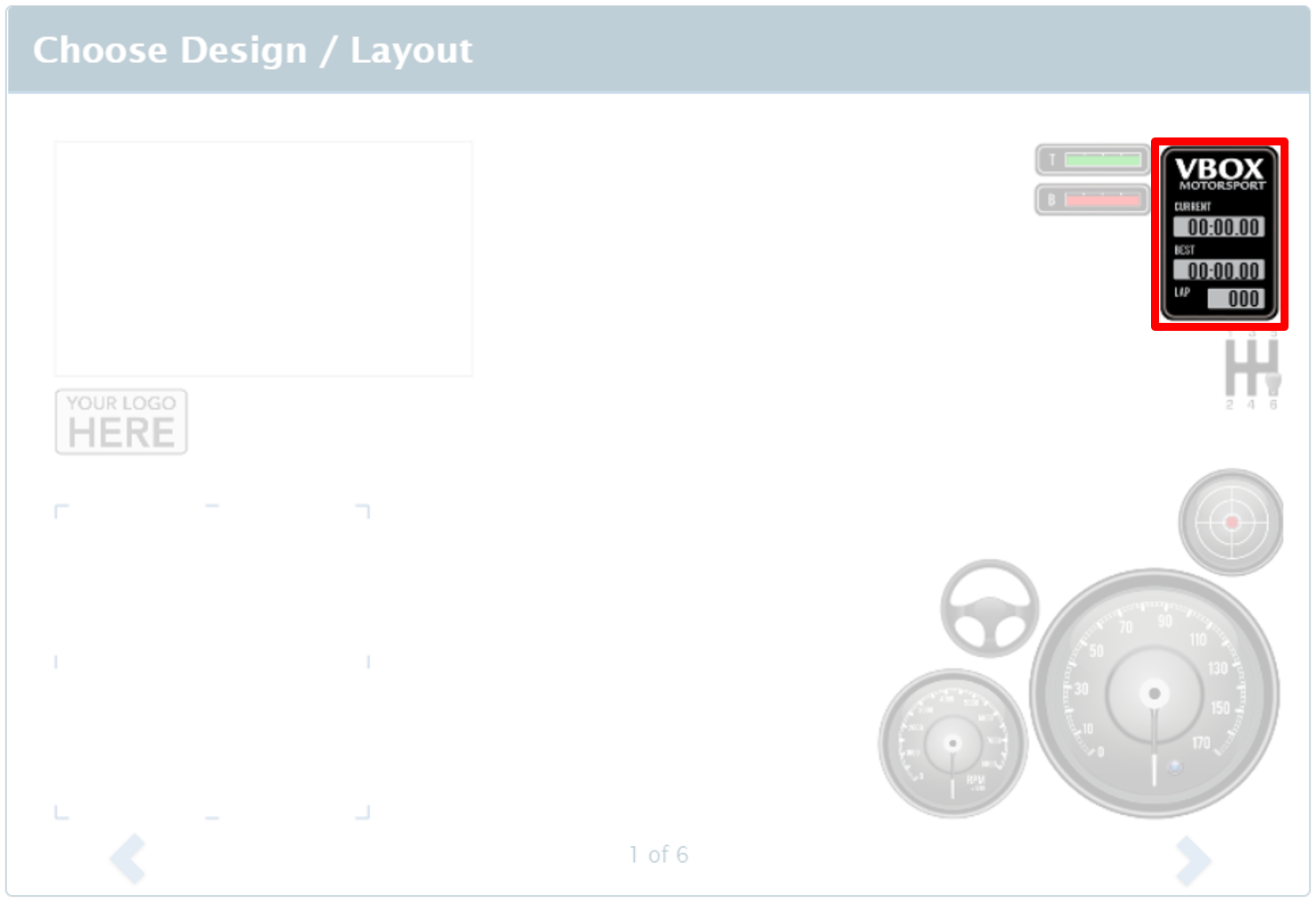 Screenshot of Scene Wizard Design with lap timing.