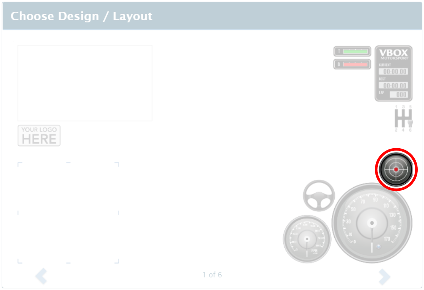 Screenshot of Scene Wizard Design with G-Force Meter.