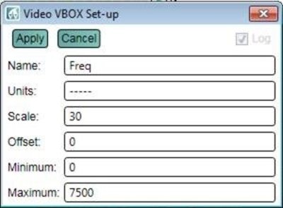 Screenshot of the Channel editing window for entering scale and offset