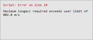 Cropped screenshot of the Script status when there is an error.