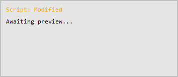 Cropped screenshot of the Script status when the script is being modified.