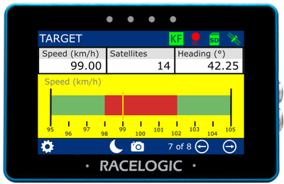 MFD Touch displaying a Target Screen with an active screen alert (default colour).background yellow.