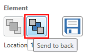 Screenshot of the Send Element to Back button.