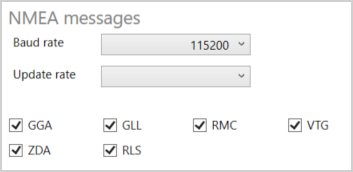 Cropped screenshot of the NMEA Messages options.