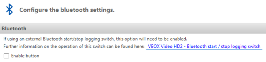 Screenshot of The Bluetooth settings.
