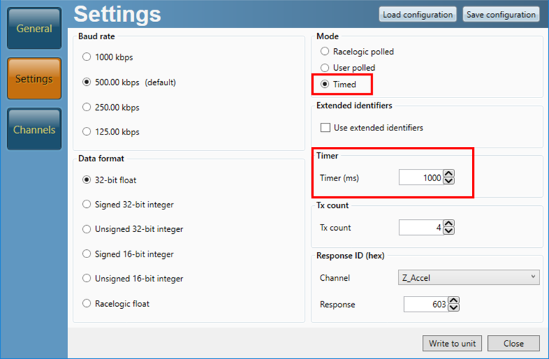 Settings Timed