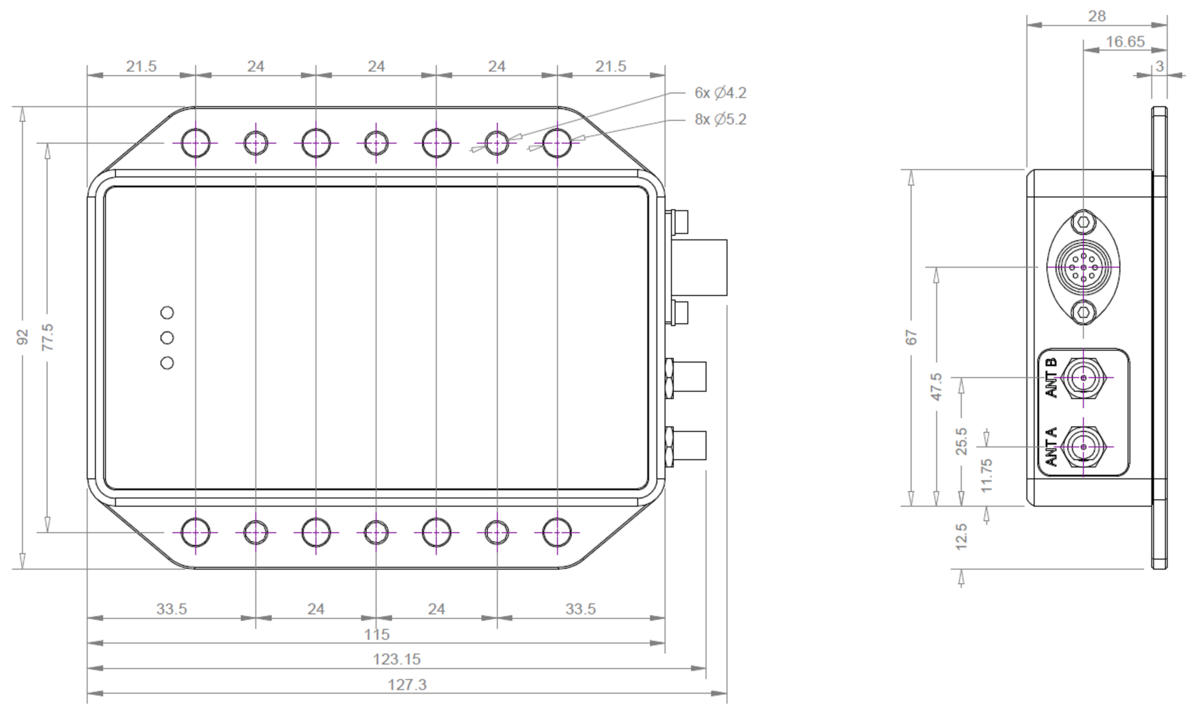 Speed Sensor Dimensions Dual Antenna V34