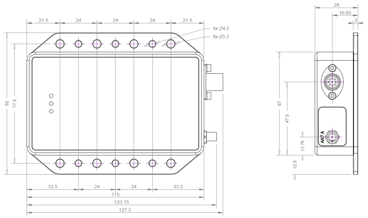 Speed Sensor Dimensions Single Antenna V34