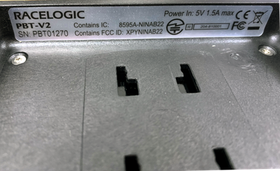 Sticker location on the back of a Performance Box Touch unit.