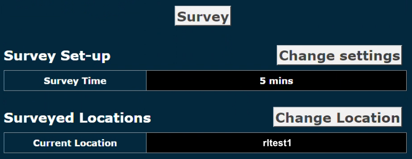 Screenshot of the Survey area.