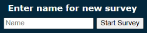 Cropped screenshot of the field for entering the survey name.