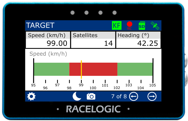MFD Touch displaying a Target display.
