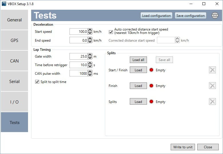 Tests Screen with outline