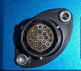 Photo of the connector on a VBOX Omega unit.