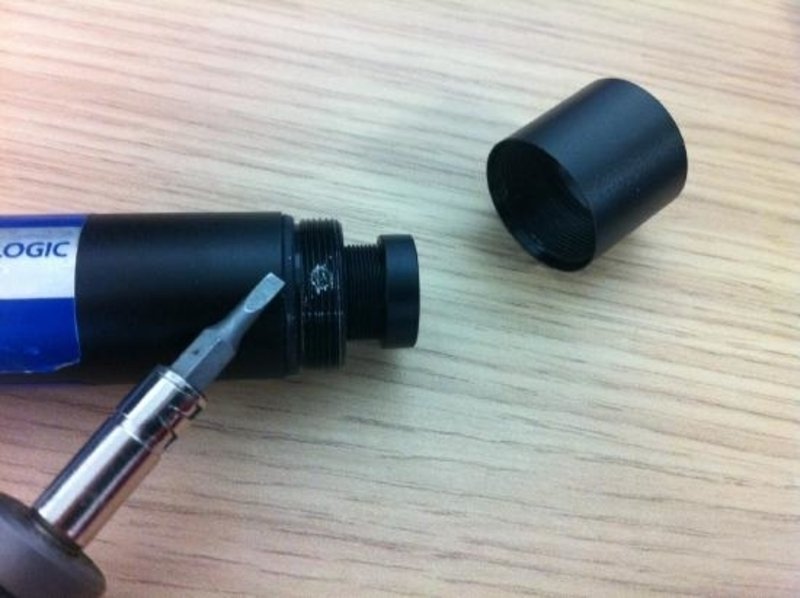 Photograph depicting the unscrewing a Video VBOX Low Resolution Camera