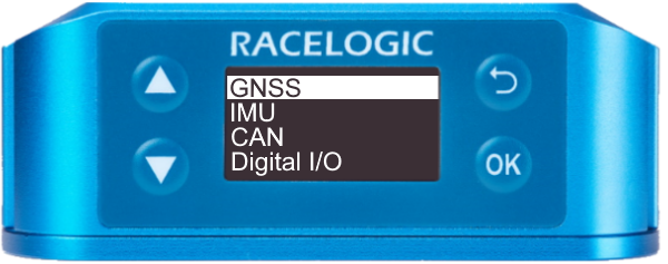 VB3iS-V1 main menu - GNSS highlighted