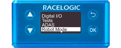 Illustration of a VBOX 3iS displaying the main menu with Robot Mode highlighted.