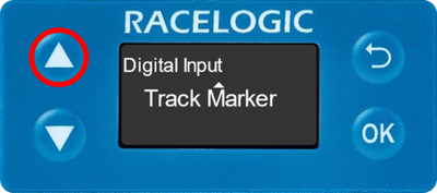 Digital Input screen on VBOX 3iS front panel.