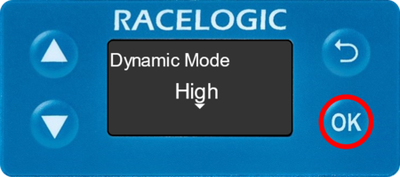 Illustration of the Dynamic Mode screen with High displayed.