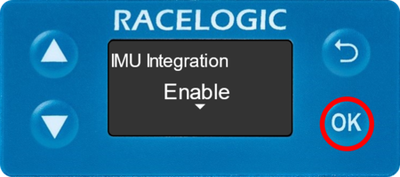 Illustration of the IMU Integration screen with Enable displayed.