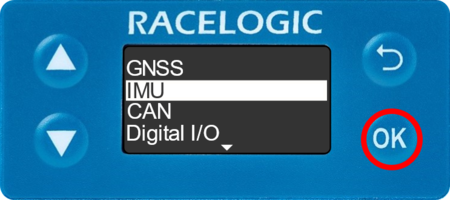 Illustration of the Main Menu with IMU highlighted.