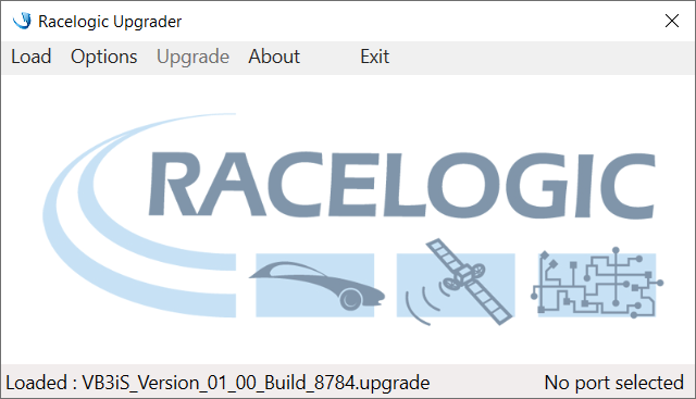 Screenshot from Racelogic Upgrader.